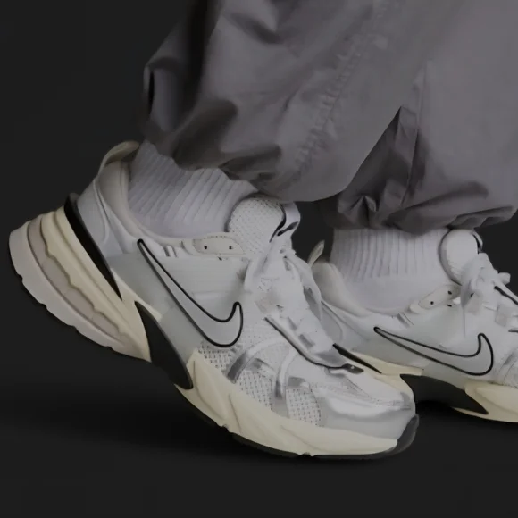 Nike V2K WOMENS 6.5 White and Gray Sneakers - Picture 2 of 11